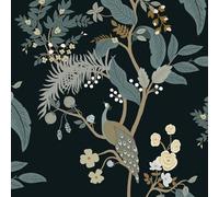 Fiula Pájaro Papel Pintado Autoadhesivo Negro Colorido Papel Decorativo Pared Papel Pared Flores Papel Adhesivo para Muebles Impermeable Salón Dormitorio Vinilos Adhesivos Dorados Muebles 41 cm x 3 m