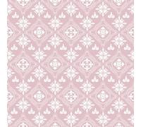 Fiula Papel pintado vintage de damasco para despegar y pegar, 44 cm x 3 m, papel tapiz autoadhesivo floral rosa rubor, extraíble, impermeable y Shabby Chic para dormitorio y sala de estar