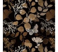 Fiula Papel tapiz autoadhesivo para despegar y pegar, 41 cm x 3 m, color marrón, floral, grueso, vintage, impermeable, para muebles, papel de contacto para sala de estar, dormitorio, mariposa
