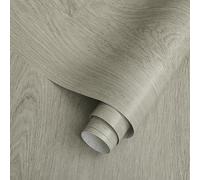 Fiula Papel tapiz gris para despegar y pegar, papel tapiz de grano de madera, papel tapiz autoadhesivo de 197 x 17.5 pulgadas, papel tapiz extraíble, papel tapiz adhesivo, papel pintado de vinilo gris