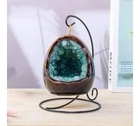 Fiunkes Luz de Cristal Verde púrpura, luz Nocturna LED para mesita de Noche, lámpara Decorativa portátil con Carga USB, luz Ambiental para salón, Dormitorio y habitación Infantil.,Verde