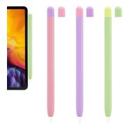FIUTEKO 3 Piezas Funda de Silicona para Apple Pencil,Compatible con Apple Pencil Pro y 2ª generación Pack de 3 Colores (Lila Brisa, Verde Matcha, Rosa Chica) Soporte para Carga magnética y Doble toqu