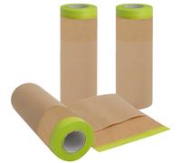 FIUTEKO 3 rollos Rollo papel protector pintor para enmascarar autoadhesivo 30cm x 15m, Rollo papel protector pintor, Cinta con film, Papel máscara paraPintar o Proteger Ventanas