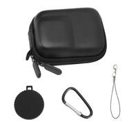 FIUTEKO Mini bolsa para DJI Osmo Action 4/5 Pro/GoPro Insta360 Ace/AcePro/2, mini bandeja de transporte para DJI accesorios con tapa de objetivo hebilla de mochila, color negro pequeño accesorio