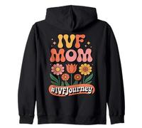 FIV Mamá Retro Floral Concientización de la infertilidad Sudadera con Capucha