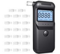 FIVAVA Alcoholimetro Digital Homologado, Alcoholímetro Alcohol Test | Precisión ±0,01% | Portátil LCD Digital | 20 Boquillas Reutilizables | Test Alcoholemia Uso Doméstico/Profesional