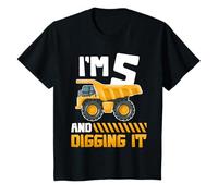 Five 5yr 5th Birthday Construction Boys Girls 5 Years Old Camiseta