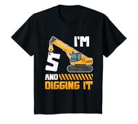 Five 5yr 5th Birthday Construction Boys Girls 5 Years Old Camiseta