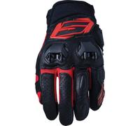 Five 830111 Gants de Moto Sport Courts, SF3, Protection 1KP Souplesse Ventilation, Noir & Rouge, M