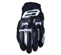 Five 830121 Gants de Moto Sport Courts, SF3, Protection 1KP Souplesse Ventilation, Noir & Blanc, M