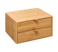 5five - Caja 2 cajones Correas Cuero bambú
