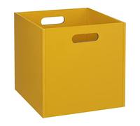 Five - Caja de Almacenamiento de Madera, Color Amarillo, Mostaza, 31 x 31 cm