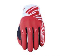 FIVE E3 EVO blanco/rojo con protecciones nudillos - Color: ROJO, Talla: Talla XL