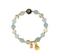 Five Elements Feng Shui - Pulsera de energía con cuentas de cristal con bestia que traga oro estilo palacio imperial, buena suerte, riqueza y energía positiva, talla única, Cristal, Crystal