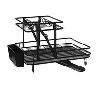 Five - Escurridor para Platos de 2 Niveles retráctil, Acero Negro