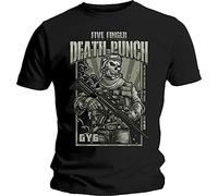 Five Finger Death Punch War Soldier Camiseta, Negro (Black Black), Large para Hombre