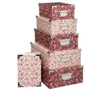 Five - Juego de 6 cajas de almacenamiento con asas y esquinas de metal decorativo