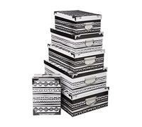 Five - Juego de 6 cajas de almacenamiento con asas y esquinas de metal decorativo étnico