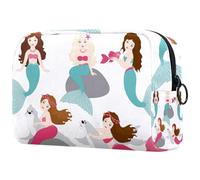 Five Mermaids - Neceser de viaje para mujer, bolsa organizadora de maquillaje grande con cremallera, multicolor, 18.5x7.5x13cm/7.3x3x5.1in, Neceser