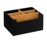 Five Natureo - Organizador de baño, almacenamiento de maquillaje, 5 compartimentos, color negro y bambú