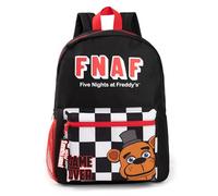 FIVE NIGHTS AT FREDDY'S Backpack | Mochila negra con correas ajustables | Mochila Escolar Deportiva Práctica y Organizada para Niñas y Niños | FNAF Game Series Movie Merchandise Regalos para Niños