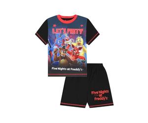 FIVE NIGHTS AT FREDDY'S Conjunto de pijama corto Lets Party FNAF para niños, Negro, 7-8 años