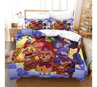 Five Nights At Freddy'S Impresión 3D DigitalAnime para Dormitorio Funda De Edredón Funda Nórdica Juego De Cama Microfibra con Cremallera Y Funda De Almohada 3 Piezas Single（140x200cm）