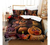 Five Nights At Freddy'S Impresión 3D DigitalAnime para Dormitorio Funda De Edredón Funda Nórdica Microfibra Y Funda De Almohada Juego De Cama con Cremallera 3 Piezas Super King（260x220cm）