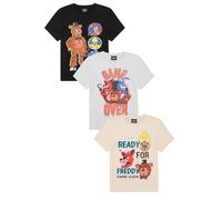 FIVE NIGHTS AT FREDDY'S Paquete de 3 camisetas para niños, paquete múltiple para niños, multicolor, 7-8 años