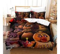 Five Nights At Freddy'S para Dormitorio Funda Nórdica Funda De Edredón Impresión 3D DigitalAnime Microfibra Y Funda De Almohada Juego De Cama con Cremallera 3 Piezas Double（200x200cm）