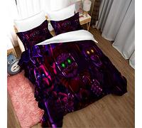 Five Nights At Freddy'S: Sister Location - Juego De Funda Nórdica De 3 Piezas, Algodón Egipcio De 200 Hilos, Colección De Ropa De Cama Premium ((150x200cm)-Cama de 90,patrón 03)
