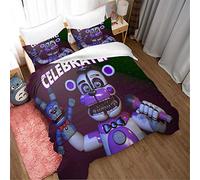 Five Nights At Freddy'S: Sister Location - Juego De Funda Nórdica De 3 Piezas, Algodón Egipcio De 200 Hilos, Colección De Ropa De Cama Premium ((180x220 cm)-Cama de 105/135,patrón 05)
