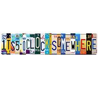 Five O Clock Somewhere - Cartel de metal para decoración de cocina, garaje, hogar, bar, comedor, pub, decoración de pared, póster retro vintage de 4 x 16 pulgadas