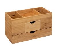 FIVE Organizador Multiusos bambú con 2 cajones, Madera, 24x12.2x14.5cm