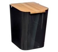 5five Papelera naturéo de bambú con tapa 5l Negra