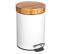 5five – Papelera Naturéo de bambú 3l con tapa Blanca