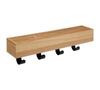 Five - Perchero de 4 Ganchos de Metal y vido de Bolsillo de Madera