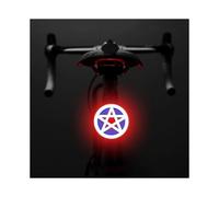 (Five-Pointed Star, Multicolor) 3664 Creative Bicycle Tail Light IPX2 Waterproof Small Bike LED Light Support USB Charging