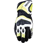 Five RFX4 EVO Guantes de moto, Negro/blanco/neón amarillo, Talla L