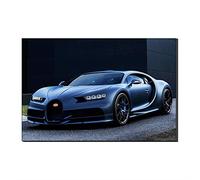 Five-Seller Bugatti - Juego de Lienzo, diseño de Coche Deportivo, Color Azul, Kein Rahmen, 50 x 70 cm