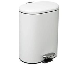 FIVE Silifex Cubo Pedal Acero Inoxidable Siliflex 6 L Blanco, Metal, 30,5x24,2x15,5 cm