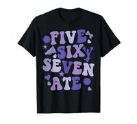 Five Six Seven Ate Animadora Animadora Mujer Niñas Lindo Púrpura Camiseta