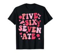 Five Six Seven Ate Animadora Animadora Mujer Niñas Lindo Rosa Camiseta