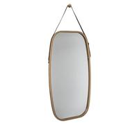 Five - Specchio da bagno in bambù, 77 x 43 cm, con manico
