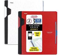 Five Star Advance - Cuadernos espirales con aplicación de estudio, 3 materias, rayado universitario, 11 x 8-1/2 pulgadas, paquete de 2 (820111)