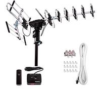 Five Star - Antena de TV para exteriores, hasta 322 km de alcance, rotación direccional de 360 grados, HDTV, 1080P, 4K, VHF, UHF, compatible con 5 TV y radio FM 2020