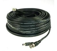 Five Star Cable RG59 Siamese Combo Cable Patch RG59 Video + 18/2 Power para TVI, CVI, AHD y HD-SDI CCTV Sistema de Cámara CCTV con conectores BNC y conector de alimentación de 2.1 mm (150 pies, negro)