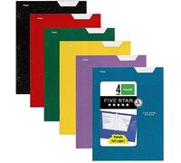 Five Star Carpetas de 4 bolsillos, paquete de 6, carpetas de papel, se adapta a carpetas de 3 anillas, capacidad para papel de 8-1/2 x 11 pulgadas, etiqueta para escribir, azul marea, amarillo