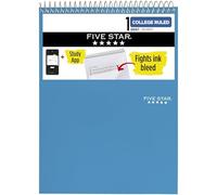 Five Star Cuaderno con espiral superior + aplicación de estudio, 1 materia, bloc de notas con rayas universitarias, 8-1/2 x 11 pulgadas, 100 hojas, combate el sangrado de tinta, cubierta resistente al