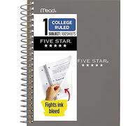Five Star Cuaderno en espiral, 1 tema, papel con rayas universitarias, 100 hojas, 7 pulgadas x 5 pulgadas, tamaño personal, color seleccionado para ti, 1 cuenta (45484)